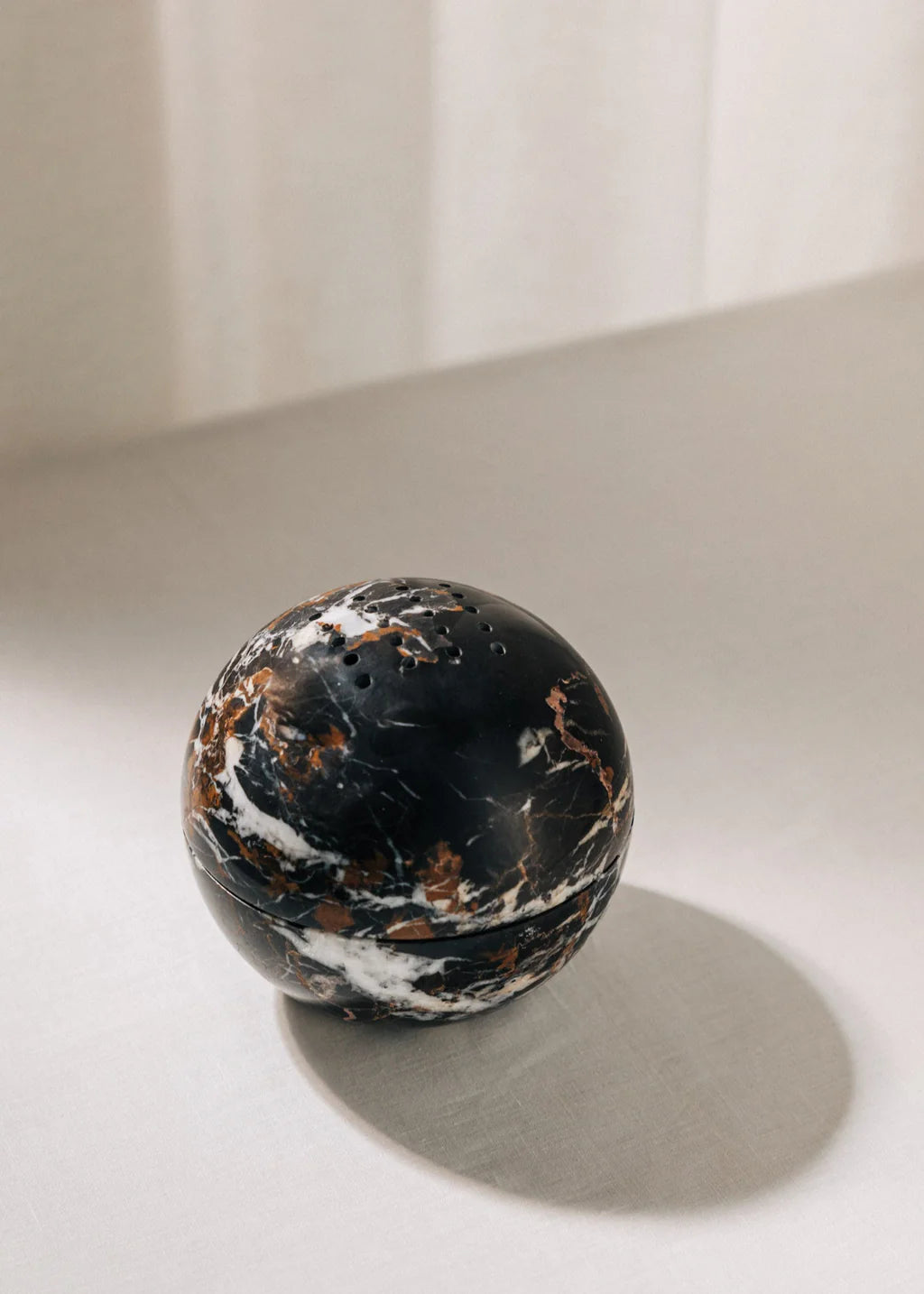 Marble Globe Incense Burner Obsidian