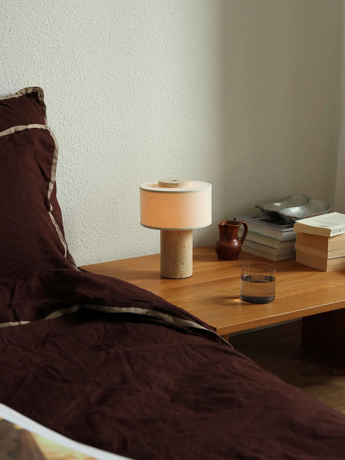 Aura Portable Lamp - TRAVERTINE STONE