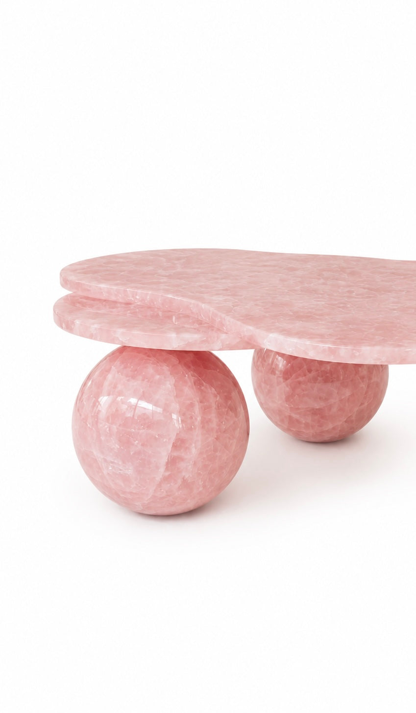 Rose Quartz Marble Coffee Table